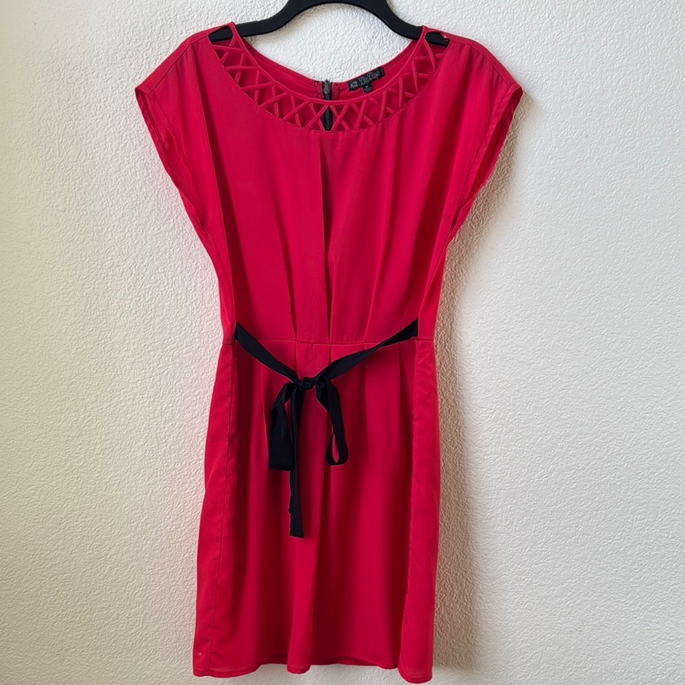 Elegant Red Dress with Black Accents